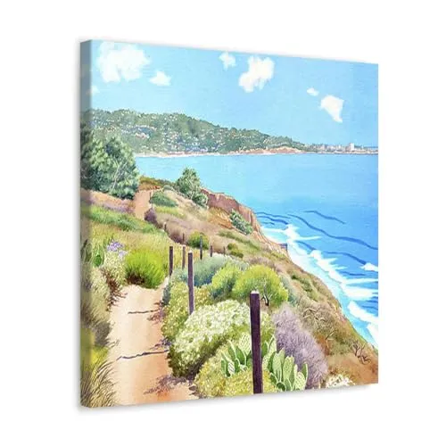 GADGETS WRAP Canvas Gallery Wrap Framed for Home Office Studio Living Room Decoration (10x10inch) - Torrey Pines And La Jolla