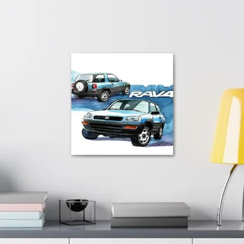 GADGETS WRAP Canvas Gallery Wrap Framed for Home Office Studio Living Room Decoration (10x10inch) - Toyota Rav4