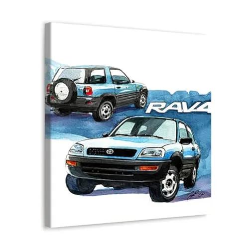 GADGETS WRAP Canvas Gallery Wrap Framed for Home Office Studio Living Room Decoration (10x10inch) - Toyota Rav4