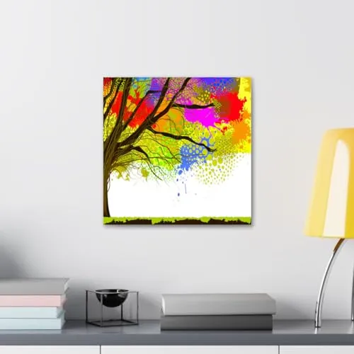 GADGETS WRAP Canvas Gallery Wrap Framed for Home Office Studio Living Room Decoration (10x10inch) - Tree Digital Art