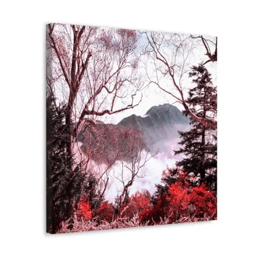 GADGETS WRAP Canvas Gallery Wrap Framed for Home Office Studio Living Room Decoration (10x10inch) - Trees Nature Scenery (2)