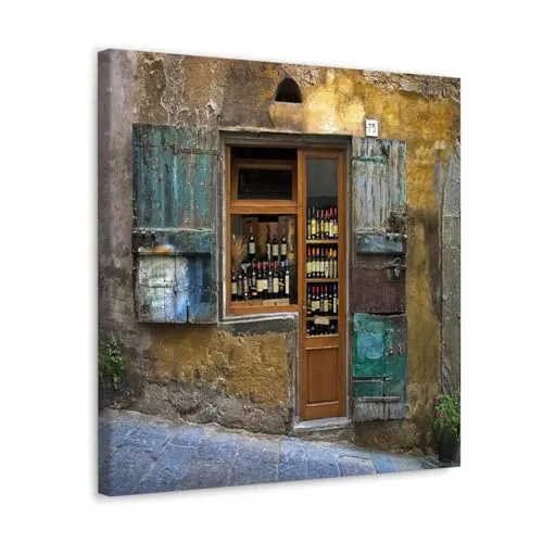 GADGETS WRAP Canvas Gallery Wrap Framed for Home Office Studio Living Room Decoration (10x10inch) - Tuscany Wine Shop