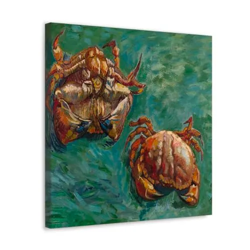 GADGETS WRAP Canvas Gallery Wrap Framed for Home Office Studio Living Room Decoration (10x10inch) - Two Crabs