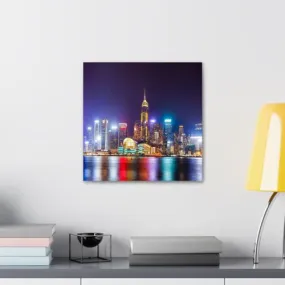 GADGETS WRAP Canvas Gallery Wrap Framed for Home Office Studio Living Room Decoration (10x10inch) - Victoria Harbour (2)