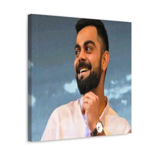 GADGETS WRAP Canvas Gallery Wrap Framed for Home Office Studio Living Room Decoration (10x10inch) - Virat Smiling