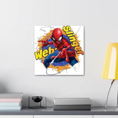 GADGETS WRAP Canvas Gallery Wrap Framed for Home Office Studio Living Room Decoration (10x10inch) - Web Slinger 1