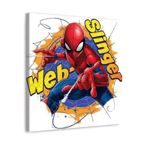 GADGETS WRAP Canvas Gallery Wrap Framed for Home Office Studio Living Room Decoration (10x10inch) - Web Slinger 1