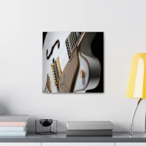 GADGETS WRAP Canvas Gallery Wrap Framed for Home Office Studio Living Room Decoration (10x10inch) - White Guitar