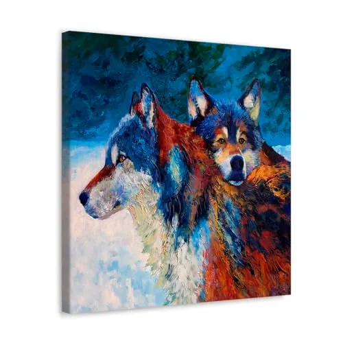 GADGETS WRAP Canvas Gallery Wrap Framed for Home Office Studio Living Room Decoration (10x10inch) - Wolves