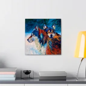 GADGETS WRAP Canvas Gallery Wrap Framed for Home Office Studio Living Room Decoration (10x10inch) - Wolves