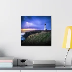 GADGETS WRAP Canvas Gallery Wrap Framed for Home Office Studio Living Room Decoration (10x10inch) - Yaquina Head Lighthouse