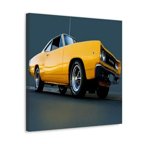 GADGETS WRAP Canvas Gallery Wrap Framed for Home Office Studio Living Room Decoration (10x10inch) - Yellow Drag Car