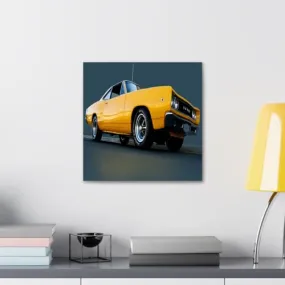 GADGETS WRAP Canvas Gallery Wrap Framed for Home Office Studio Living Room Decoration (10x10inch) - Yellow Drag Car