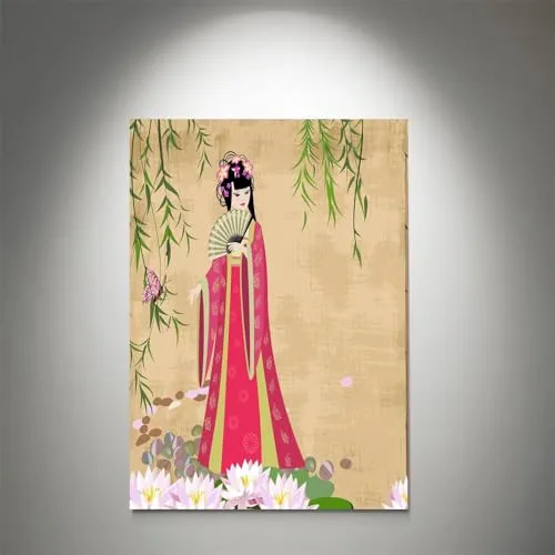 GADGETS WRAP Canvas Gallery Wrap Framed for Home Office Studio Living Room Decoration (11x14inch) - Chinese Girl