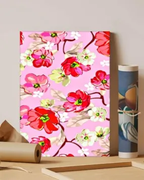 GADGETS WRAP Canvas Gallery Wrap Framed for Home Office Studio Living Room Decoration (11x14inch) - Flower Oil Paint