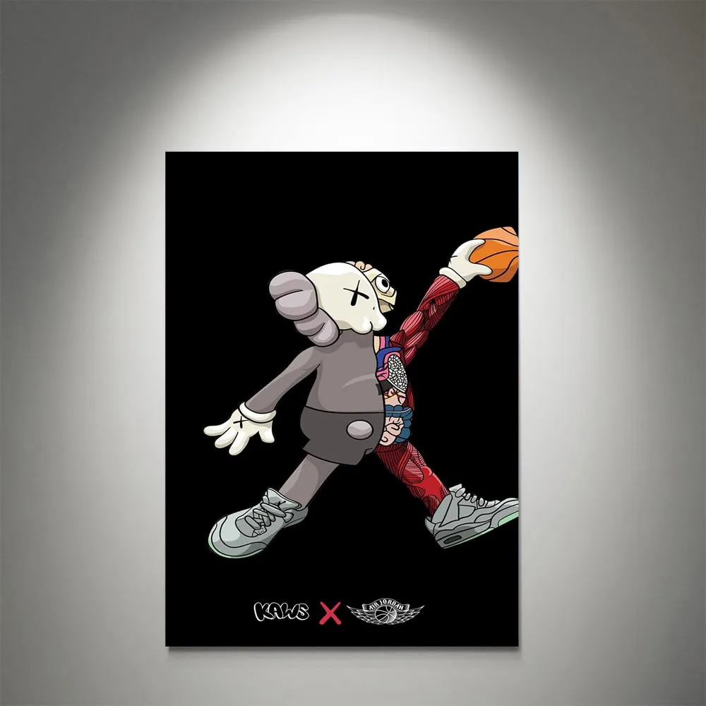 GADGETS WRAP Canvas Gallery Wrap Framed for Home Office Studio Living Room Decoration (11x14inch) - Kaws X Jd