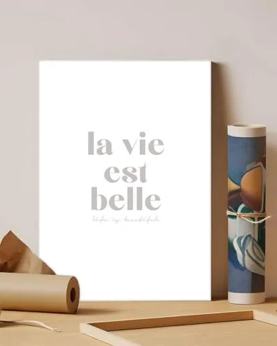 GADGETS WRAP Canvas Gallery Wrap Framed for Home Office Studio Living Room Decoration (11x14inch) - La Vie Est Belle (2)