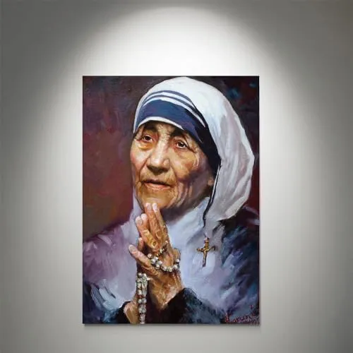 GADGETS WRAP Canvas Gallery Wrap Framed for Home Office Studio Living Room Decoration (11x14inch) - Mother Teresa