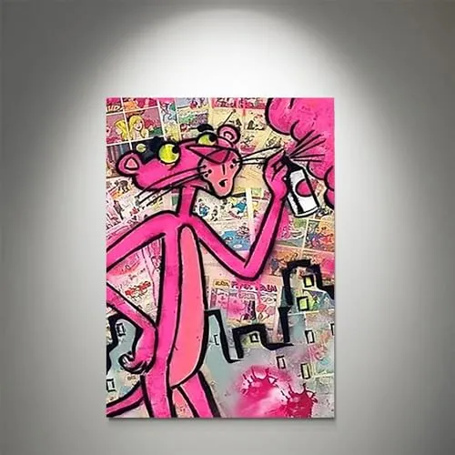 GADGETS WRAP Canvas Gallery Wrap Framed for Home Office Studio Living Room Decoration (11x14inch) - Pink Panther 2