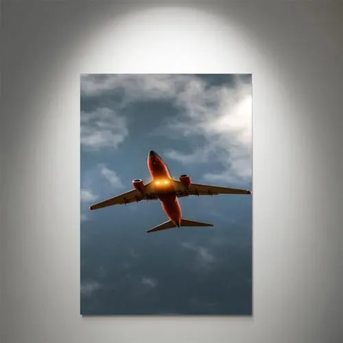 GADGETS WRAP Canvas Gallery Wrap Framed for Home Office Studio Living Room Decoration (11x14inch) - Plane From Low Angle