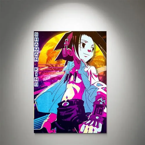 GADGETS WRAP Canvas Gallery Wrap Framed for Home Office Studio Living Room Decoration (11x14inch) - Shaman King Retro