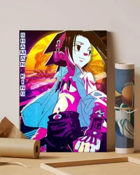 GADGETS WRAP Canvas Gallery Wrap Framed for Home Office Studio Living Room Decoration (11x14inch) - Shaman King Retro