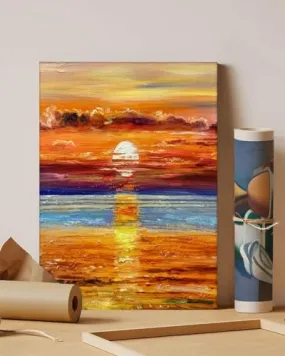 GADGETS WRAP Canvas Gallery Wrap Framed for Home Office Studio Living Room Decoration (11x14inch) - The Setting Sun 01