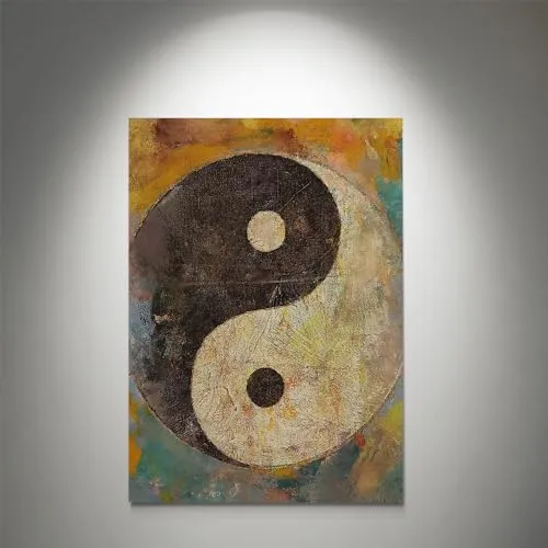 GADGETS WRAP Canvas Gallery Wrap Framed for Home Office Studio Living Room Decoration (11x14inch) - Yin Yang Print