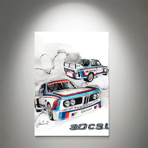 GADGETS WRAP Canvas Gallery Wrap Framed for Home Office Studio Living Room Decoration (11x17inch) - Bmw 3.0 Csl