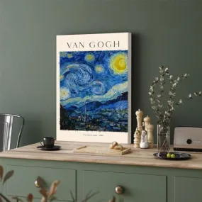 GADGETS WRAP Canvas Gallery Wrap Framed for Home Office Studio Living Room Decoration (11x17inch) - Van Gogh Starry Night Poster