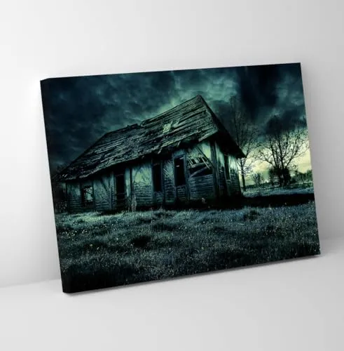 GADGETS WRAP Canvas Gallery Wrap Framed for Home Office Studio Living Room Decoration (11x9inch) - Dark Old House