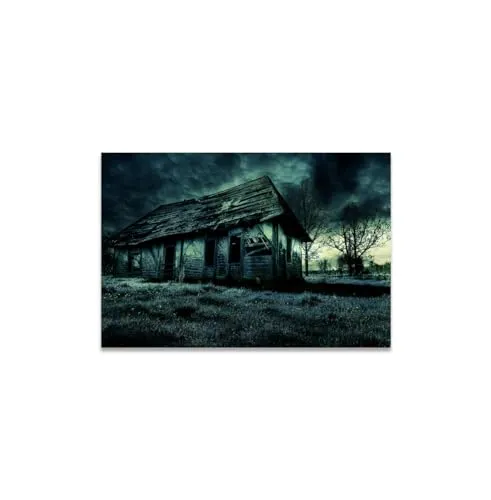 GADGETS WRAP Canvas Gallery Wrap Framed for Home Office Studio Living Room Decoration (11x9inch) - Dark Old House