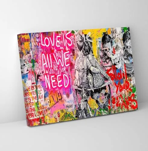 GADGETS WRAP Canvas Gallery Wrap Framed for Home Office Studio Living Room Decoration (11x9inch) - Love Is All We Need