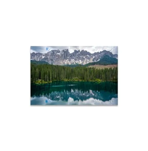 GADGETS WRAP Canvas Gallery Wrap Framed for Home Office Studio Living Room Decoration (11x9inch) - Moutains Lake & Forest Scenery