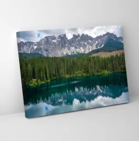 GADGETS WRAP Canvas Gallery Wrap Framed for Home Office Studio Living Room Decoration (11x9inch) - Moutains Lake & Forest Scenery