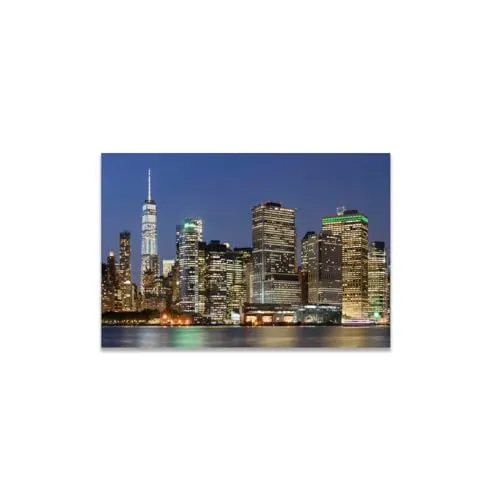 GADGETS WRAP Canvas Gallery Wrap Framed for Home Office Studio Living Room Decoration (11x9inch) - Panorama of Lower Manhattan