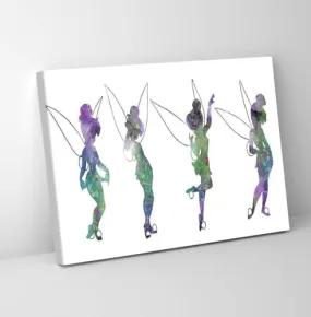 GADGETS WRAP Canvas Gallery Wrap Framed for Home Office Studio Living Room Decoration (11x9inch) - Posing Tinker Bell Watercolor Print