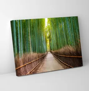 GADGETS WRAP Canvas Gallery Wrap Framed for Home Office Studio Living Room Decoration (11x9inch) - Road In Bamboo Forest