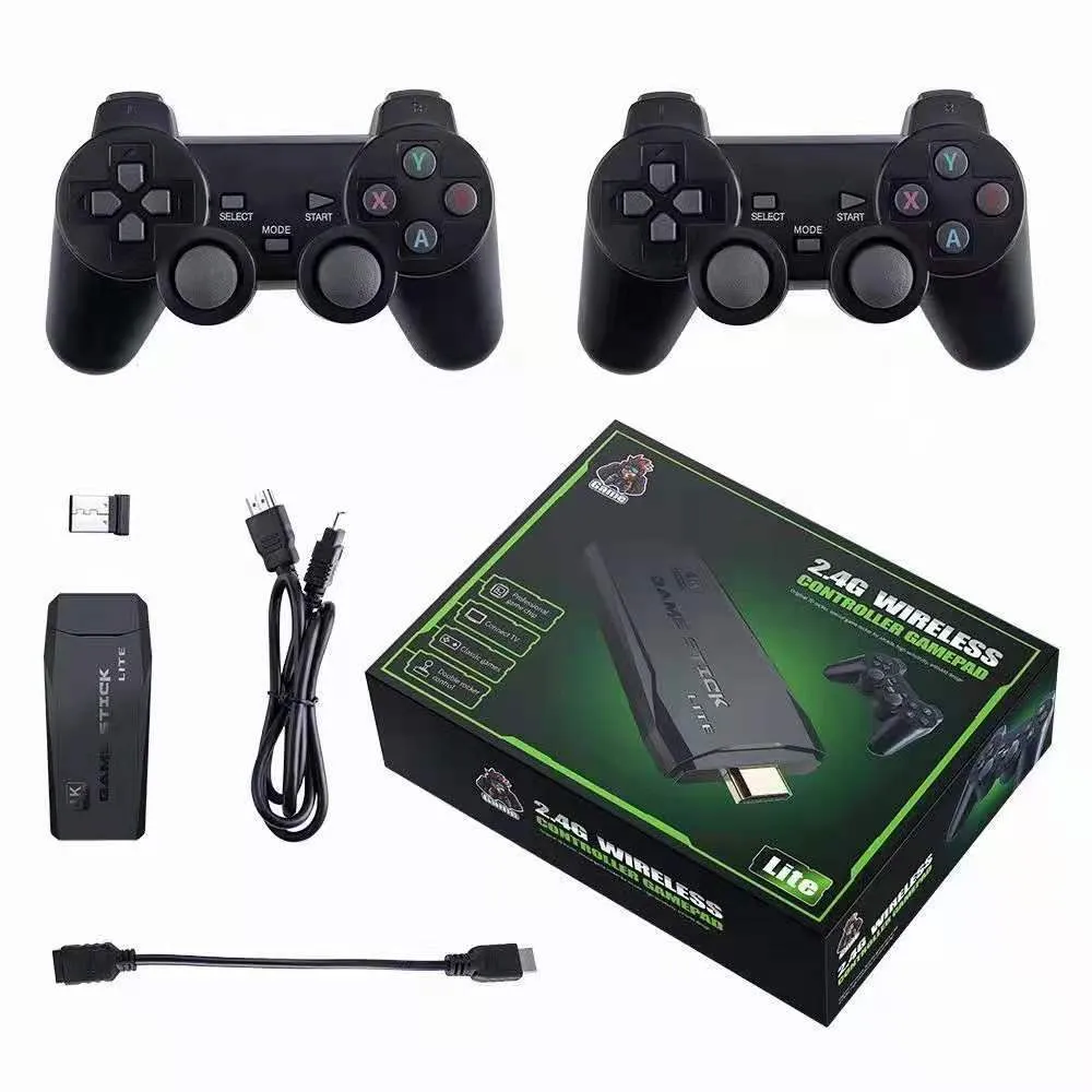 Game Console 2.4G Double Wireless Controller Game Stick 4K Lite