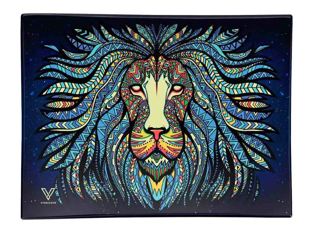 Glass Tray Tribal Lion