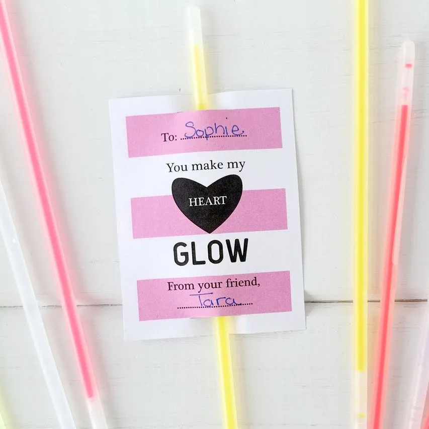 Glow Stick Valentine Printable