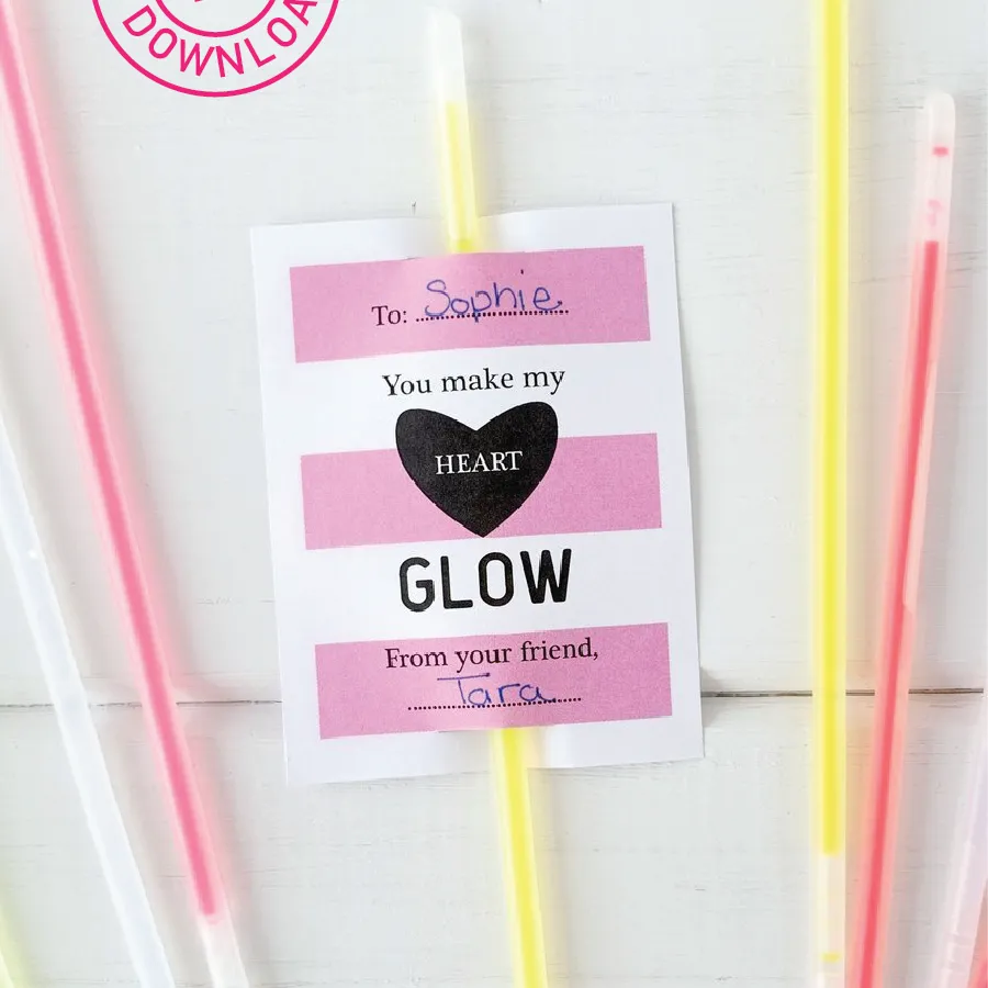 Glow Stick Valentine Printable