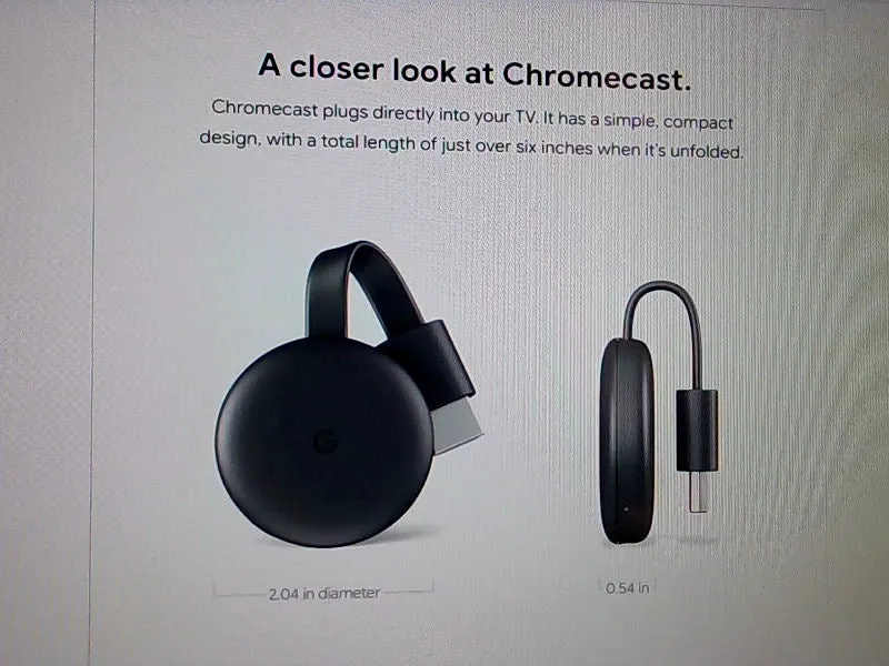 Google Chromecast Streaming Media Player Black