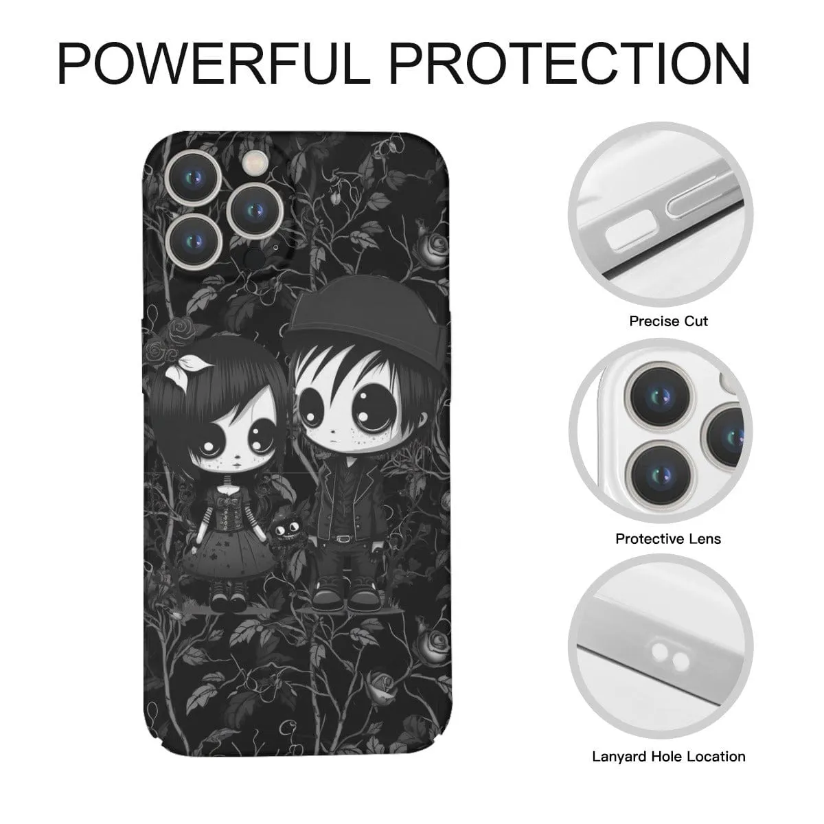 Gothic Couple iPhone 14 UV Print 3 Caremas Protective Mobile Case