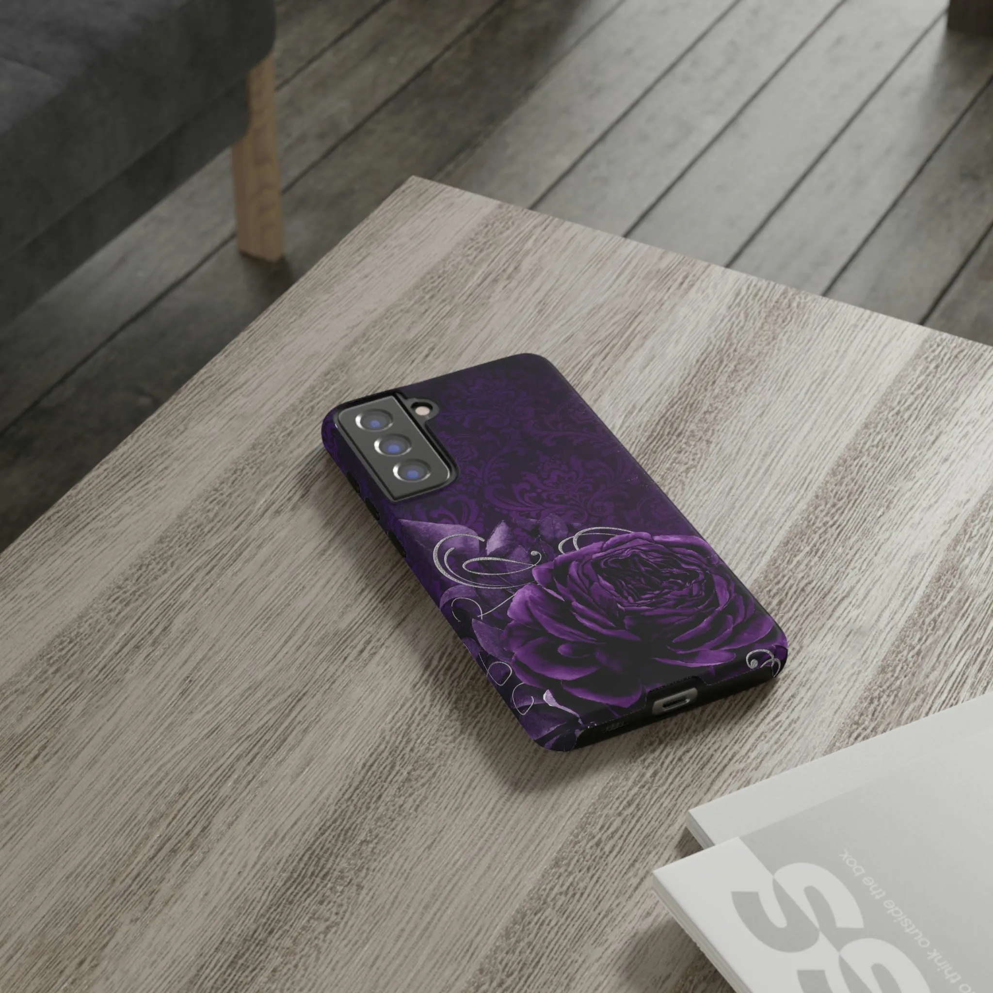 Gothic Purple Rose Tough Cell Phone Cases