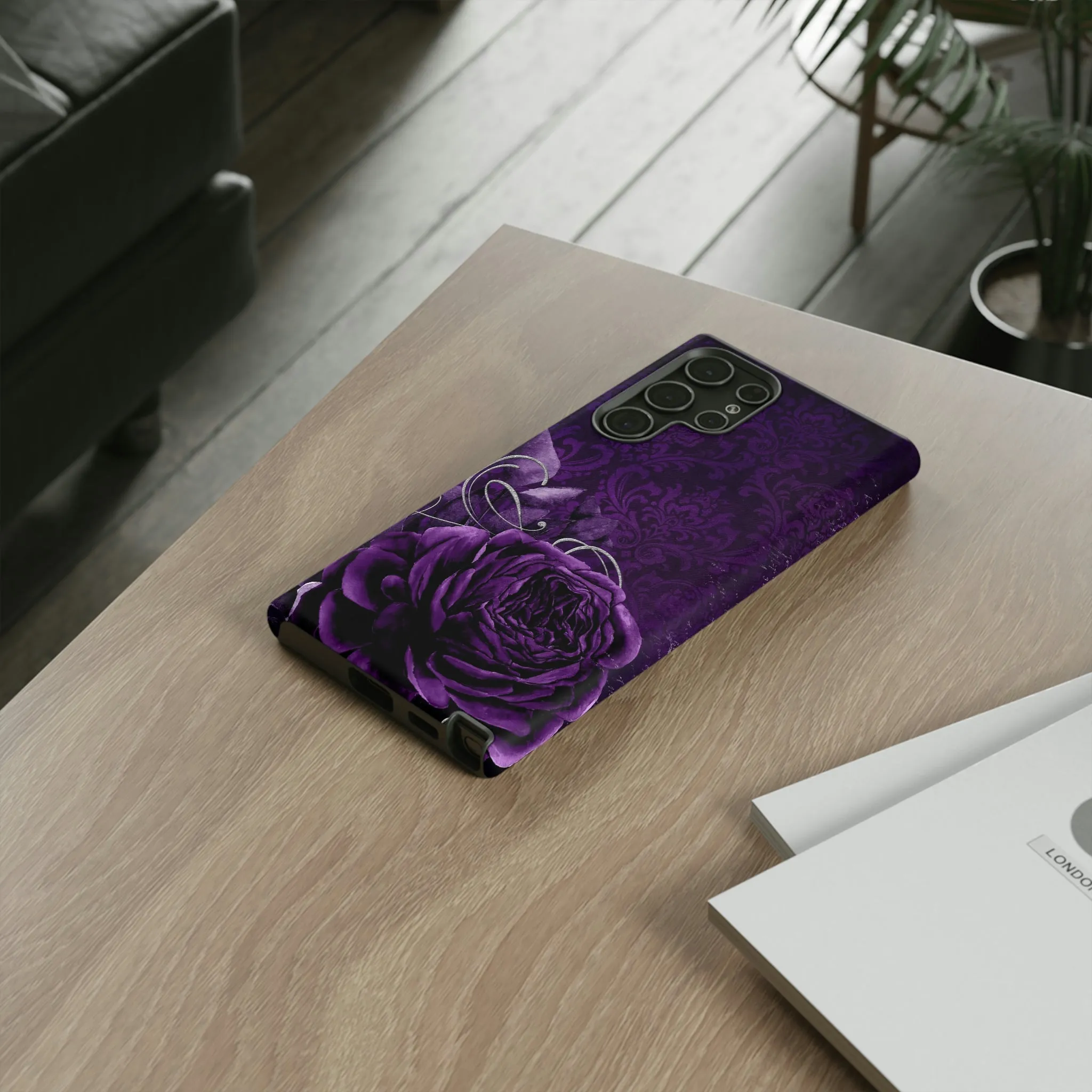 Gothic Purple Rose Tough Cell Phone Cases