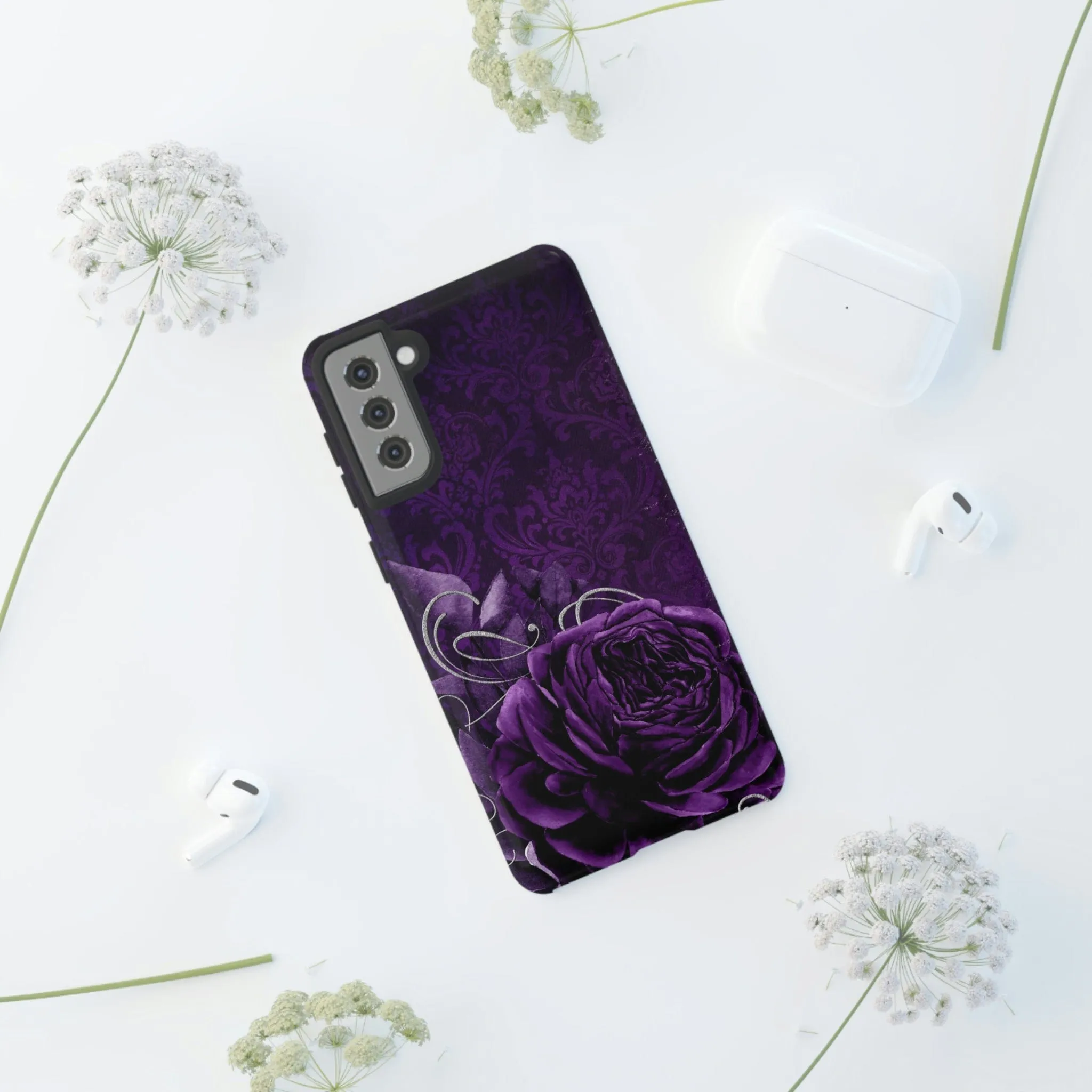 Gothic Purple Rose Tough Cell Phone Cases