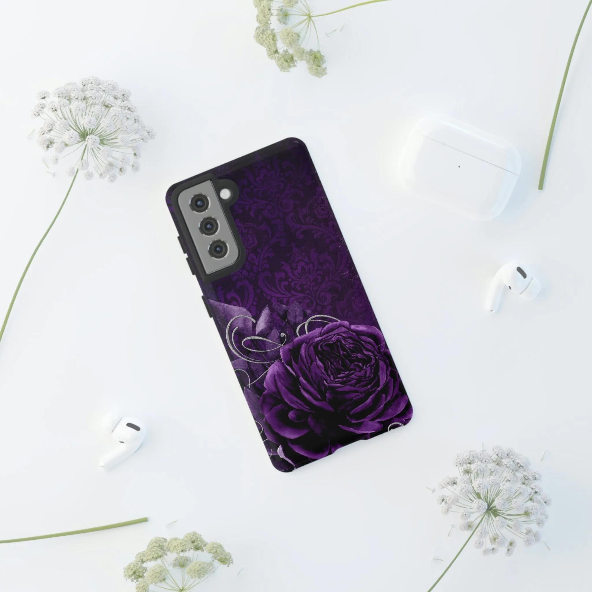 Gothic Purple Rose Tough Cell Phone Cases