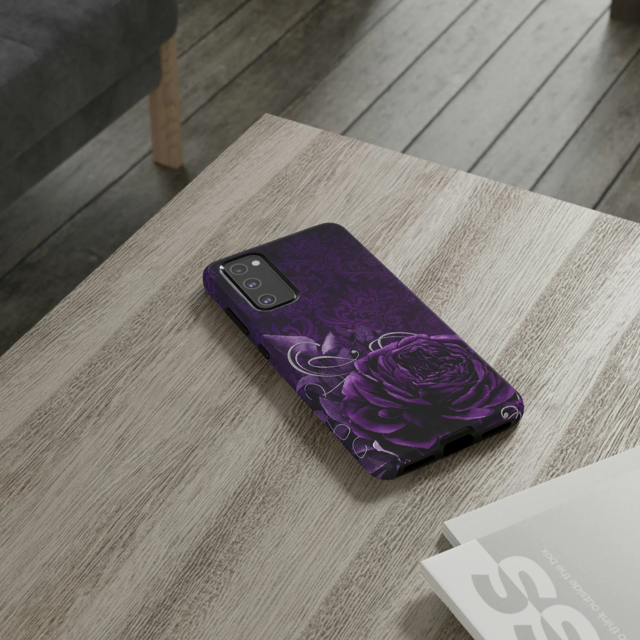 Gothic Purple Rose Tough Cell Phone Cases