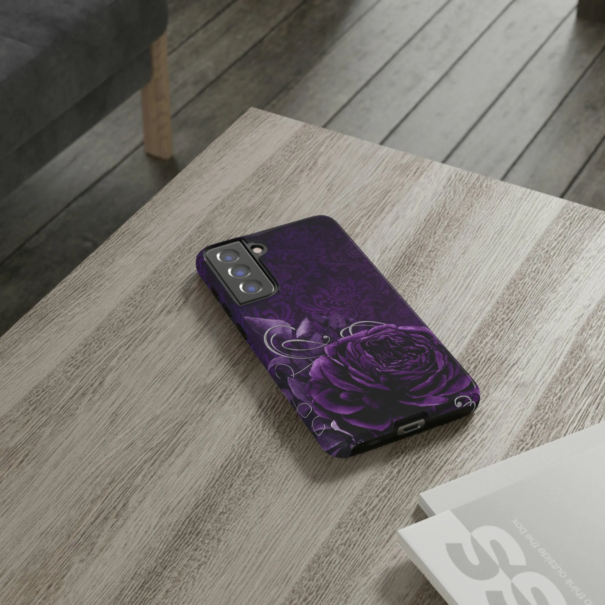 Gothic Purple Rose Tough Cell Phone Cases